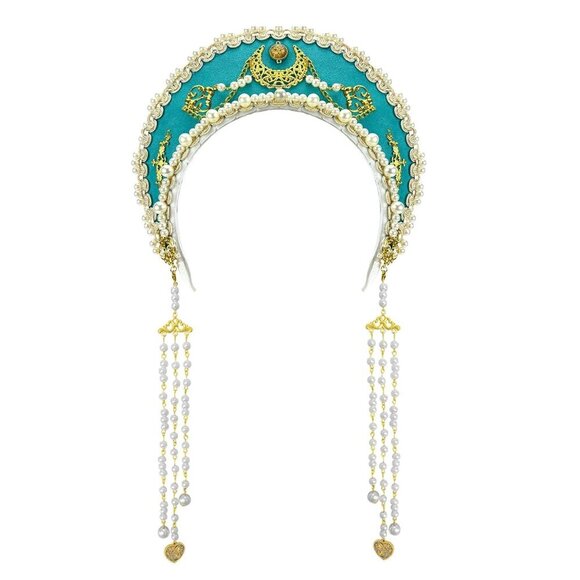 Women's Tudor Style Retro Crown Hair Accessories Handmade Multicolor